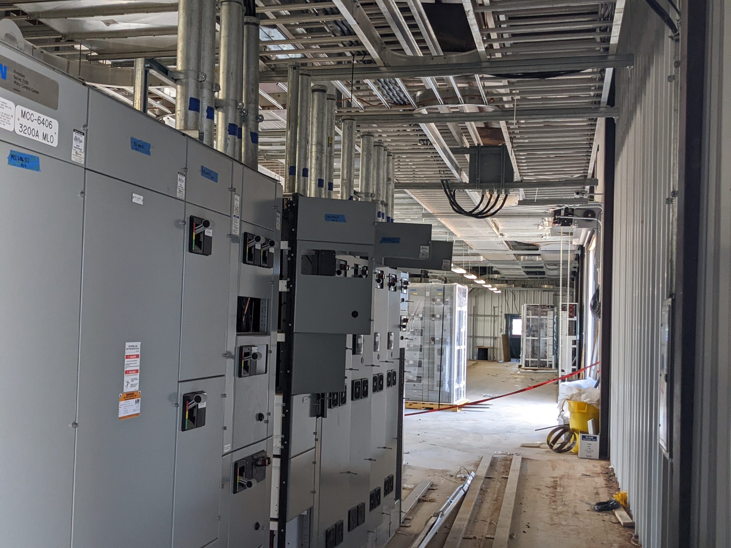 Commercial HVAC and mechanical installation at Oklahoma gas processing plant motor controls and cooling