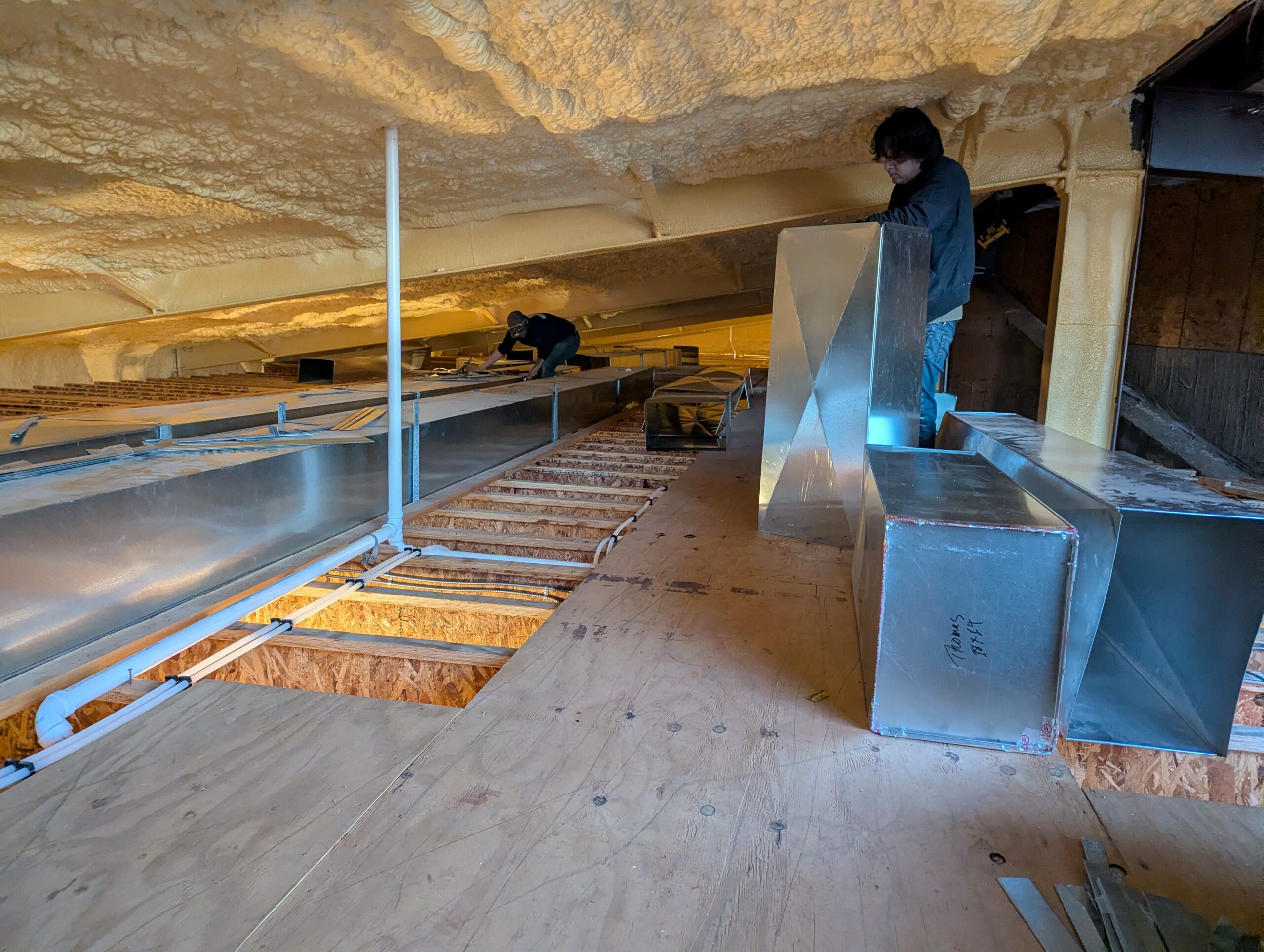 Sheet metal ductwork installation — new construction Oklahoma