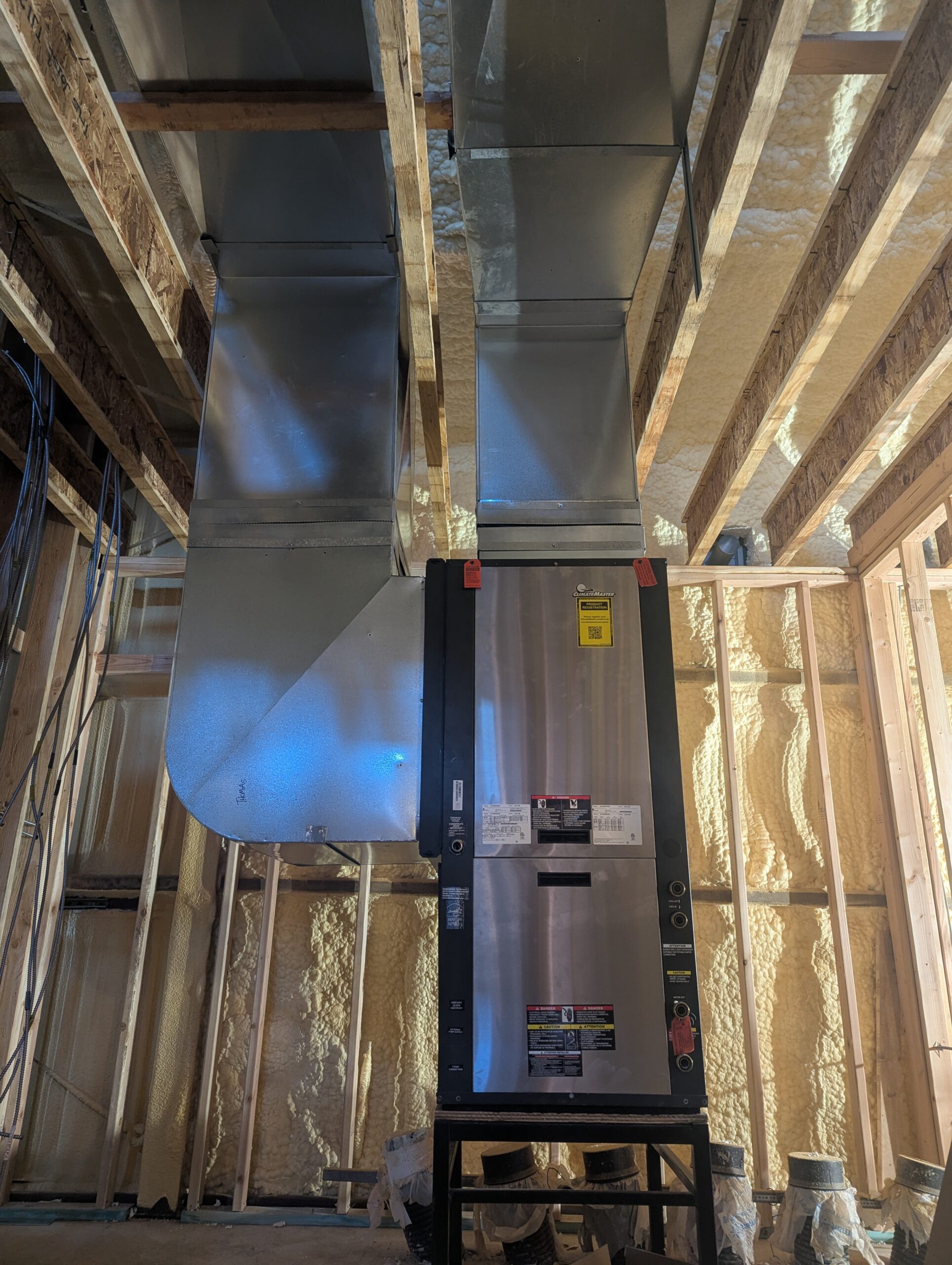 Custom sheet metal duct fabrication rough-in — central Oklahoma