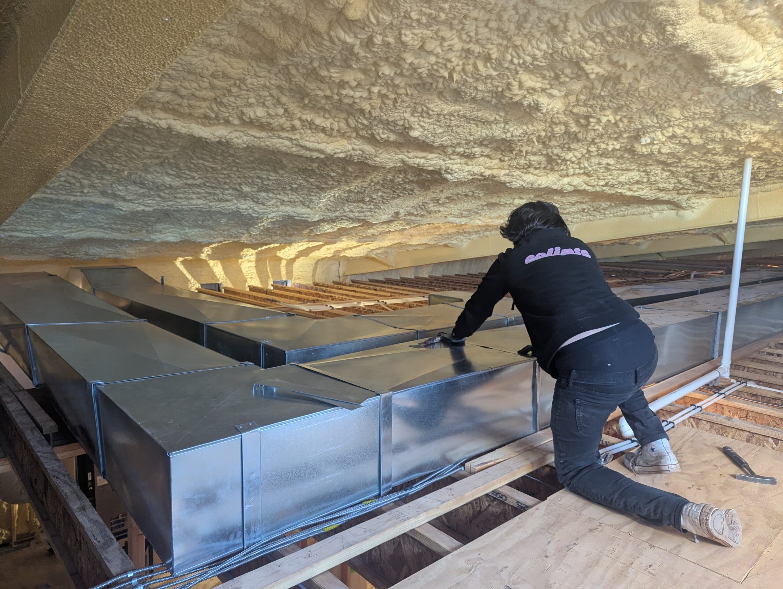 Square metal ductwork rough-in — Hartzell's Heat & Air, central Oklahoma