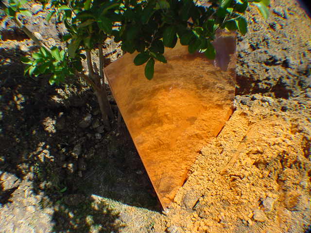 Copper-clad ground electrode plate being buried for 0.002 ohm lightning protection grounding system