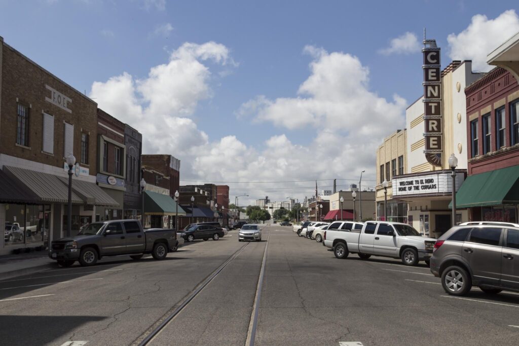 Downtown El Reno Oklahoma on S. Bickford Avenue, Canadian County seat