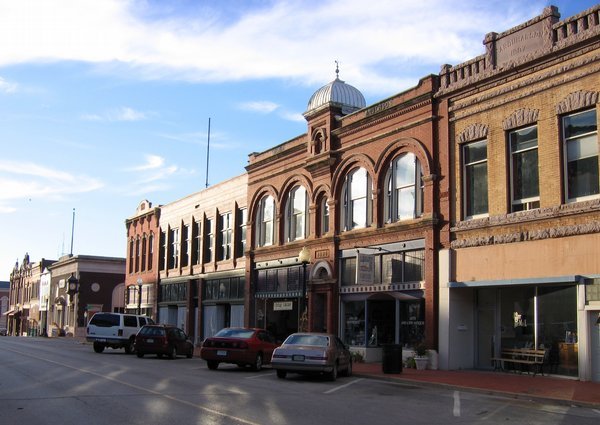 Historic downtown Guthrie Oklahoma — preserved Victorian-era buildings, Oklahoma Territory capital