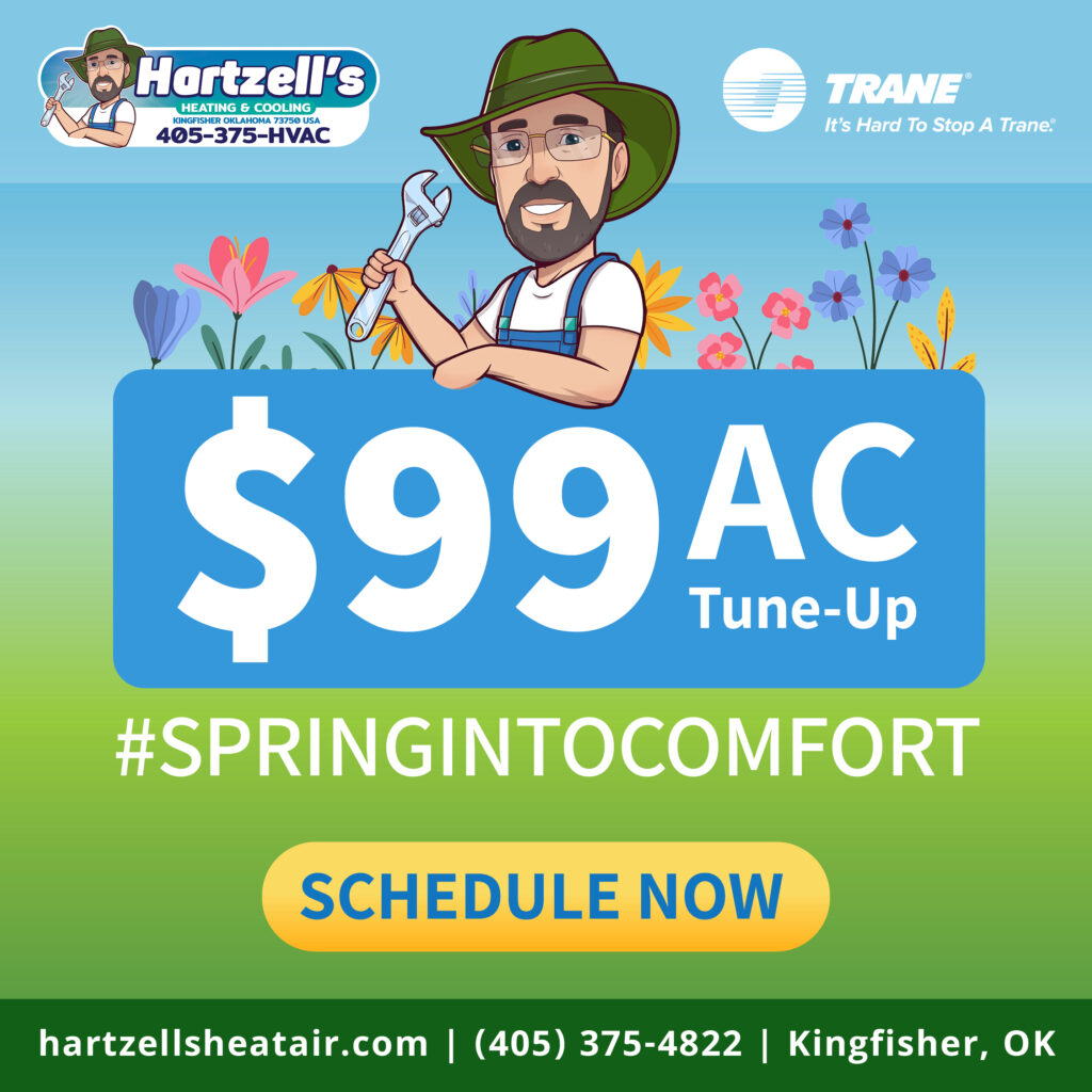 Hartzell's Heat & Air spring HVAC tune-up service — $99 seasonal maintenance in Oklahoma