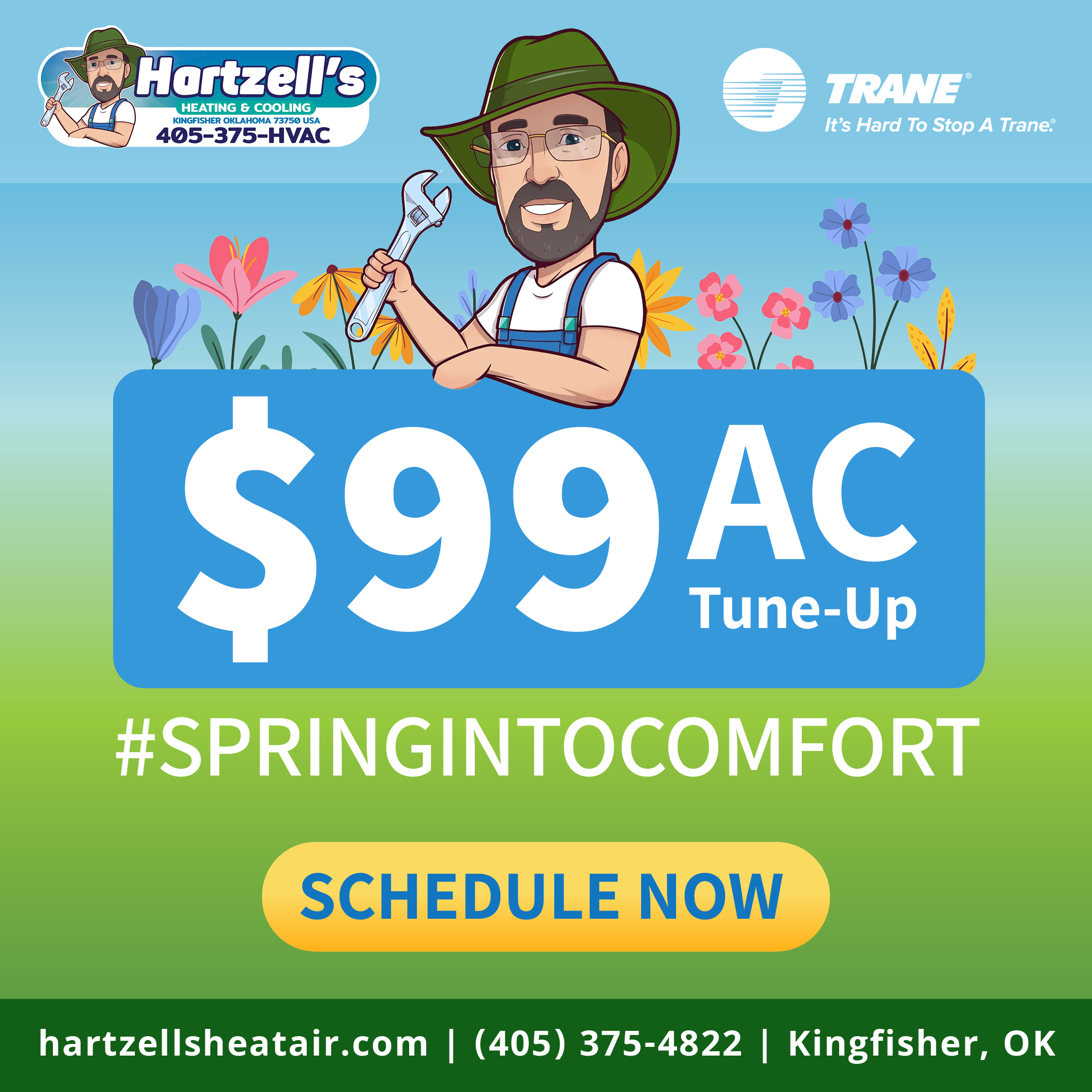 Hartzell’s Heat & Air spring HVAC tune-up — central Oklahoma
