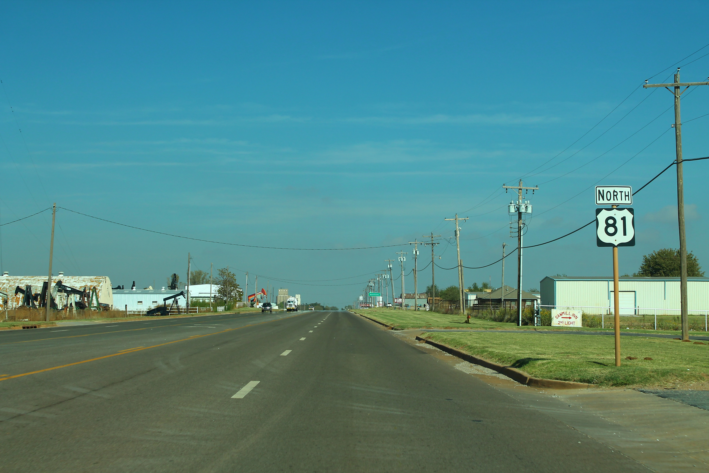Downtown Hennessey, Oklahoma on the Chisholm Trail in Kingfisher County