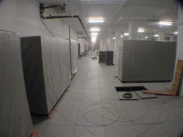 Liebert precision cooling units, still wrapped, at a Sprint data room in Texas, from Dave Hartzell's Sprint years