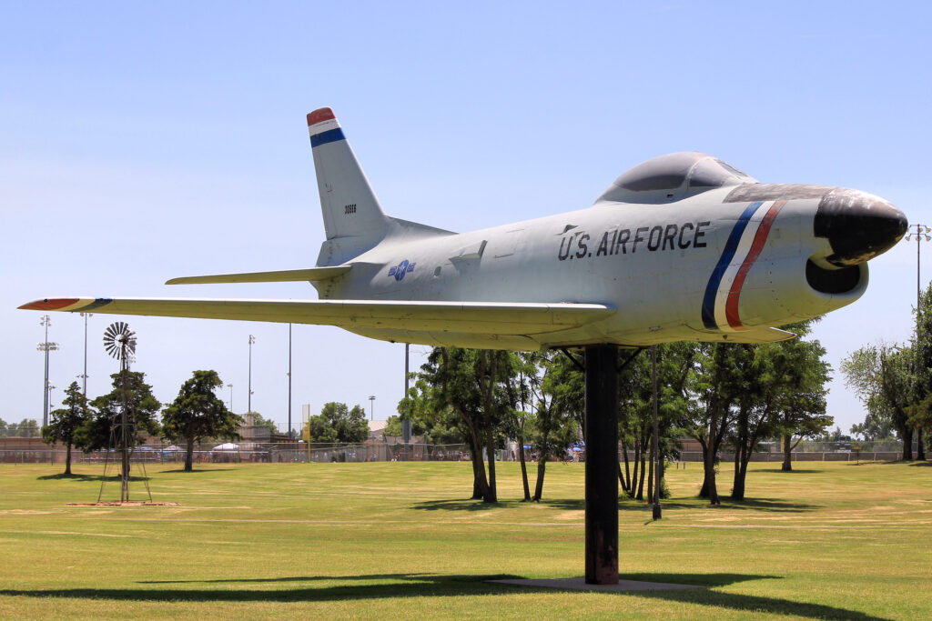 F-86L Sabre jet on display at Wild Horse Park, Mustang Oklahoma