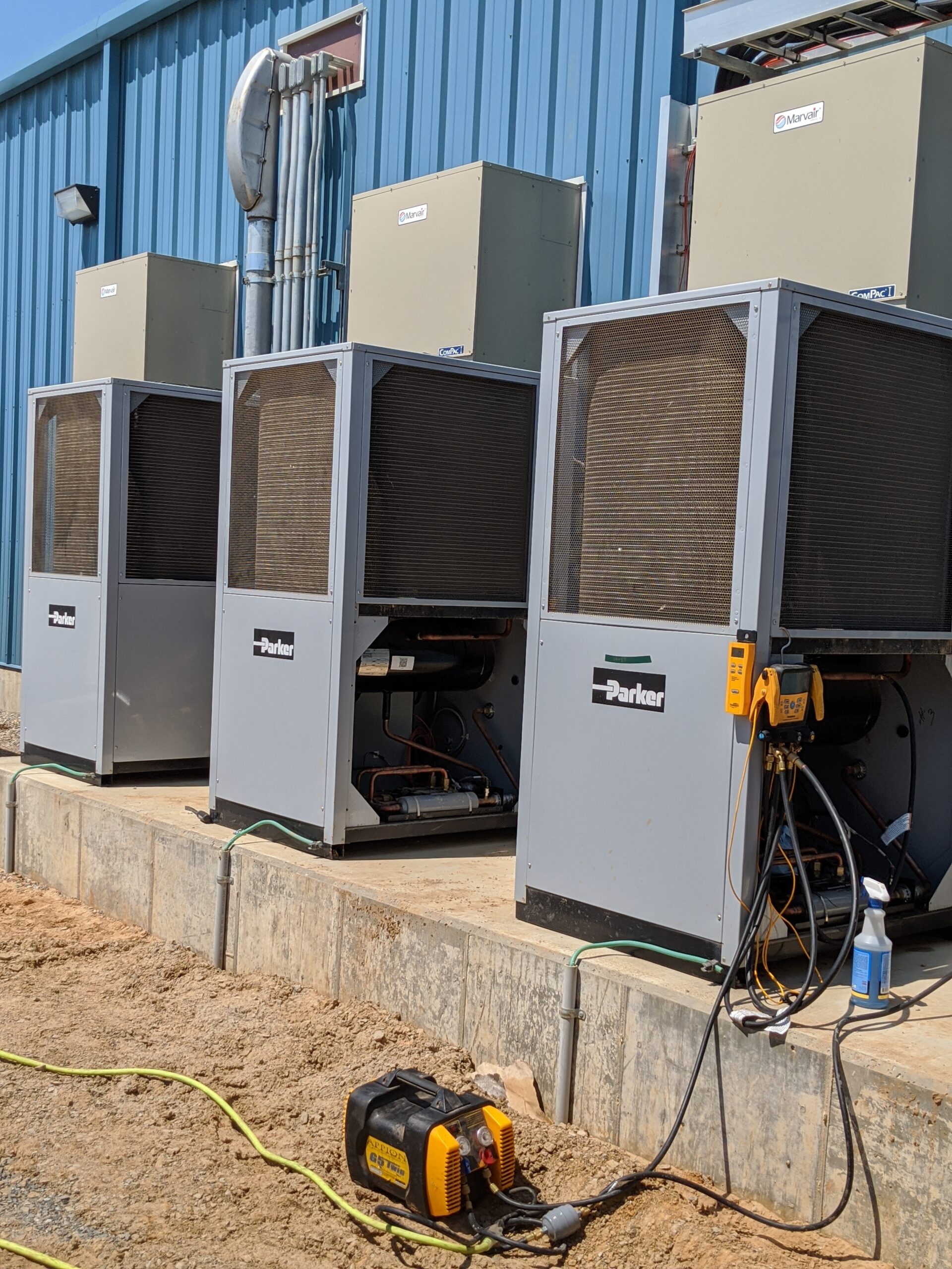Parker liquid refrigerant cooling units at Oklahoma natural gas processing facility