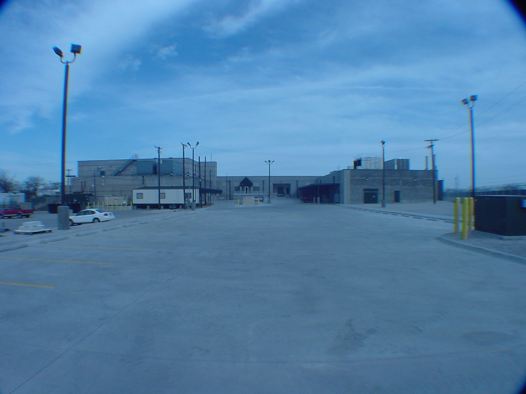 Completed classified national infrastructure facility exterior from parking lot