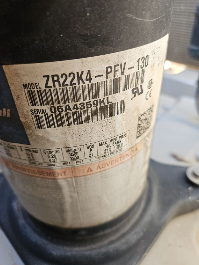 Copeland scroll compressor on residential AC outdoor unit