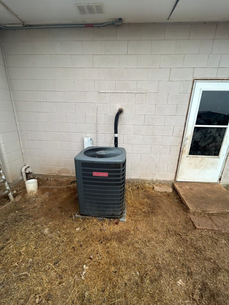 Finished outdoor unit installation in Crescent, Oklahoma