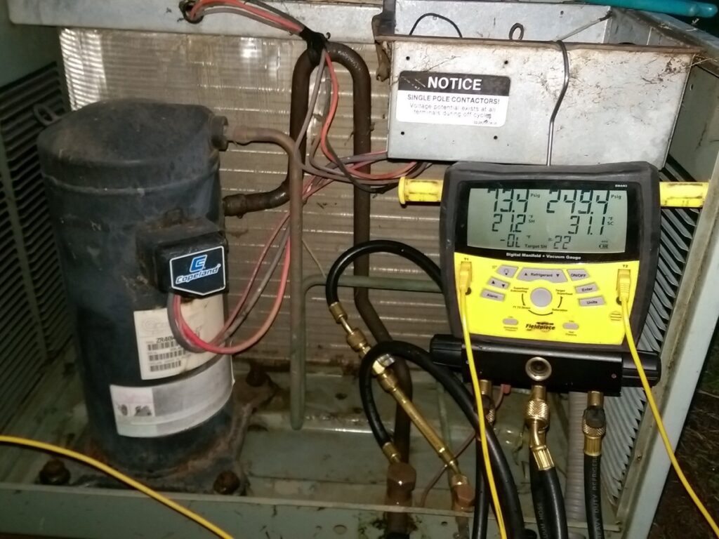 HVAC refrigerant gauge diagnosis in Dover, Oklahoma, Hartzell's Heat & Air