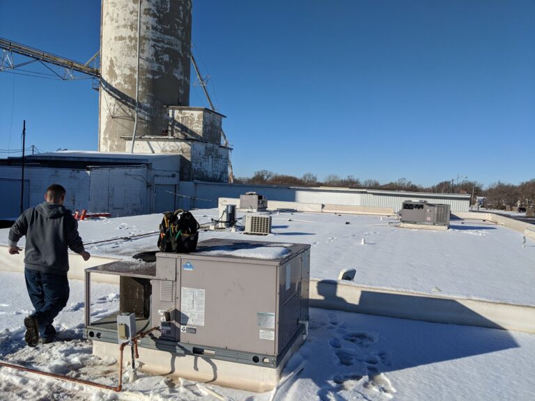 Hartzell's technician servicing commercial equipment in Watonga