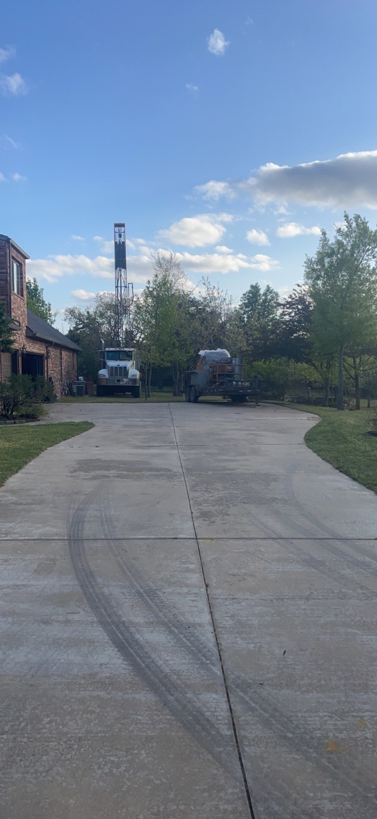 Geothermal drilling equipment and vertical bore site work.
