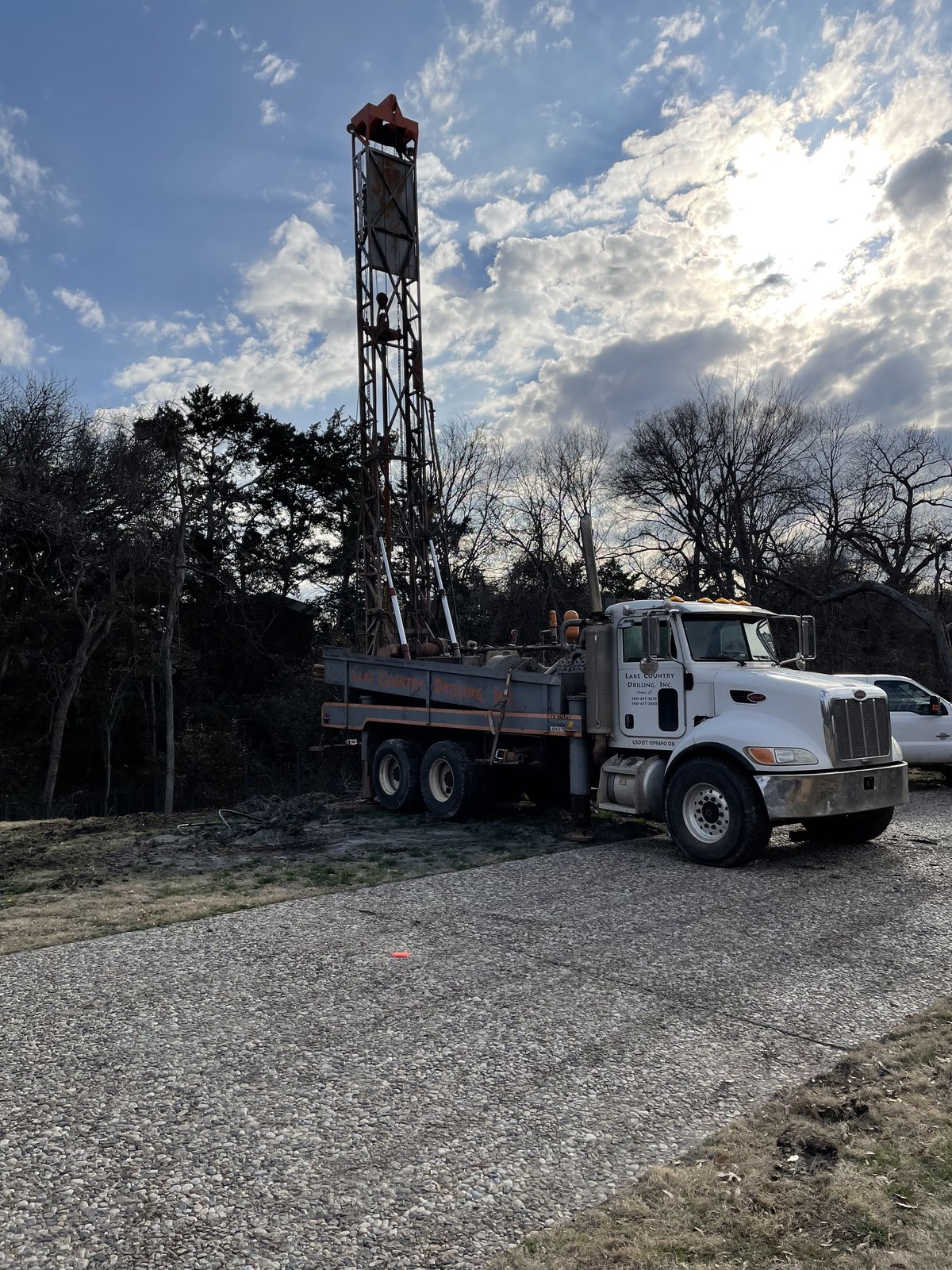 Geothermal drilling equipment and vertical bore site work.