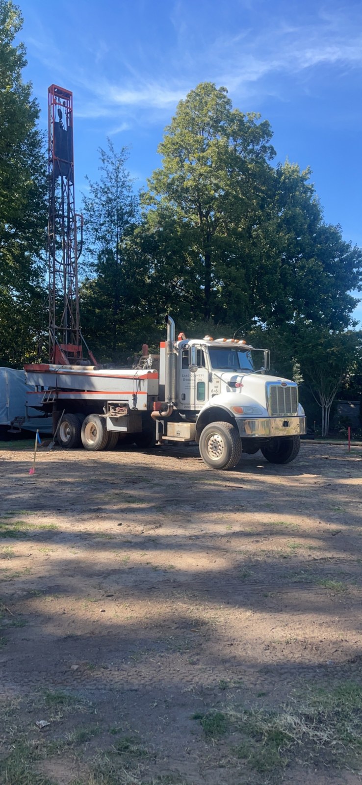 Geothermal drilling equipment and vertical bore site work.