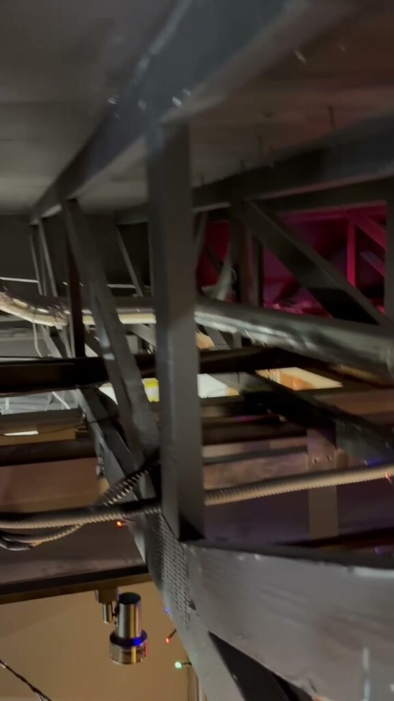 New duct run through steel joists in a commercial building i