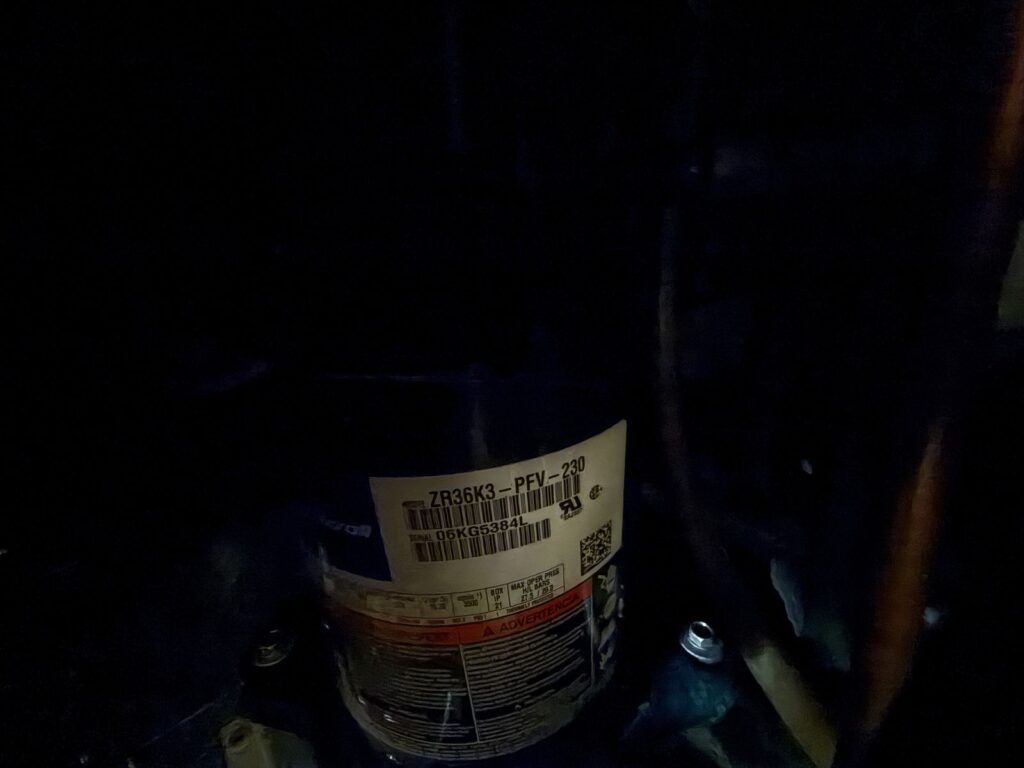 Compressor label, geothermal heating repair in Mustang, OK