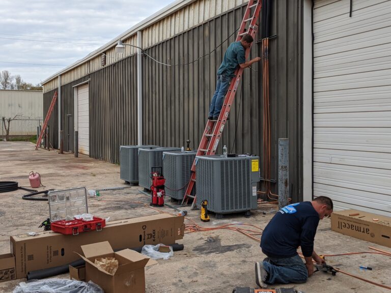 Hartzell technicians at commercial condensers