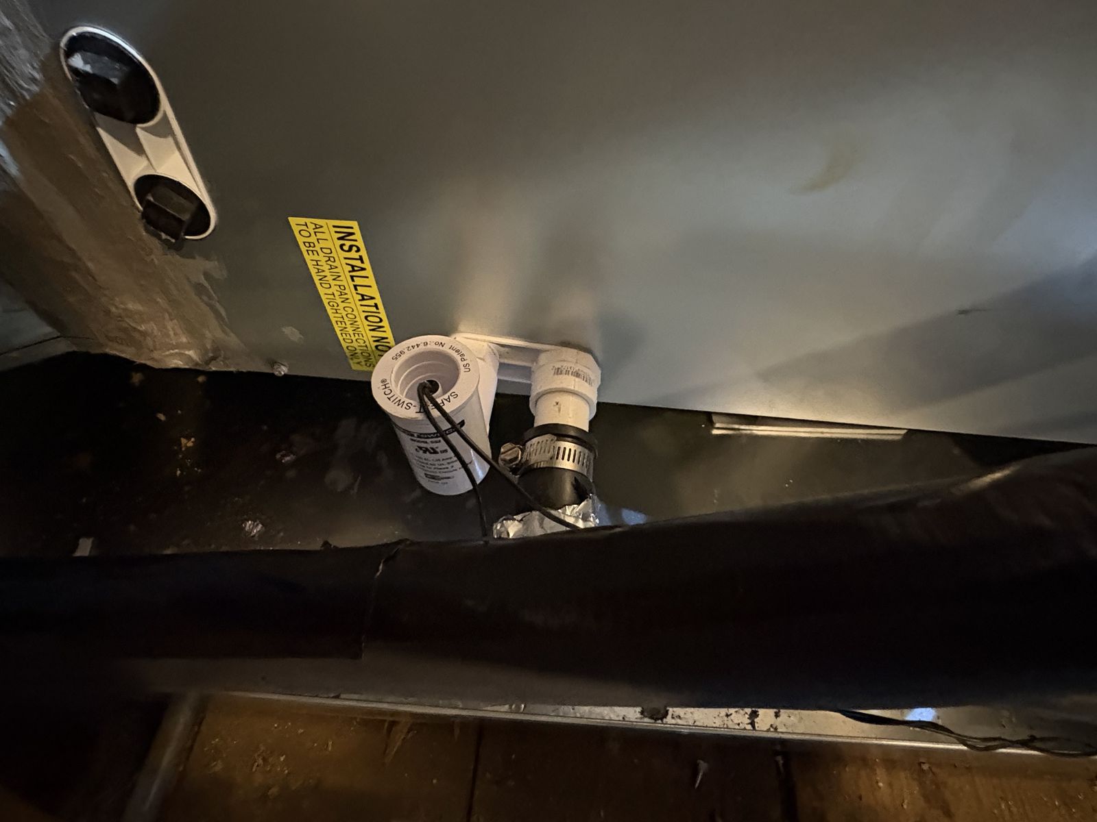 Condensate float switch at the drain, new AC and furnace install in Kingfisher, OK