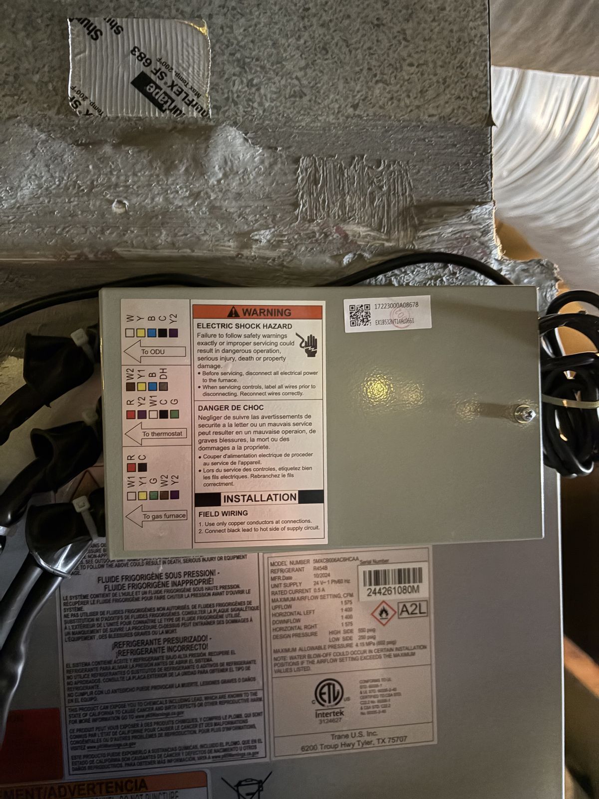 Control box on the indoor coil, new AC condenser and coil in Kingfisher, OK