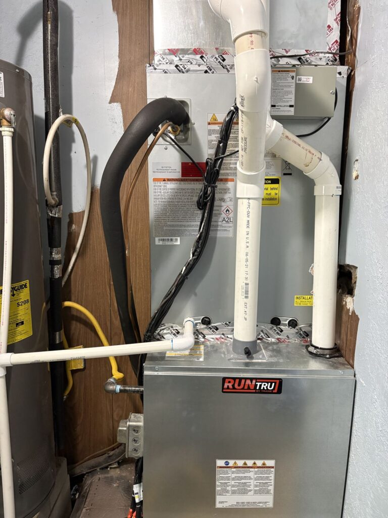New furnace installed in a utility closet, new HVAC system and ductwork in Watonga, OK