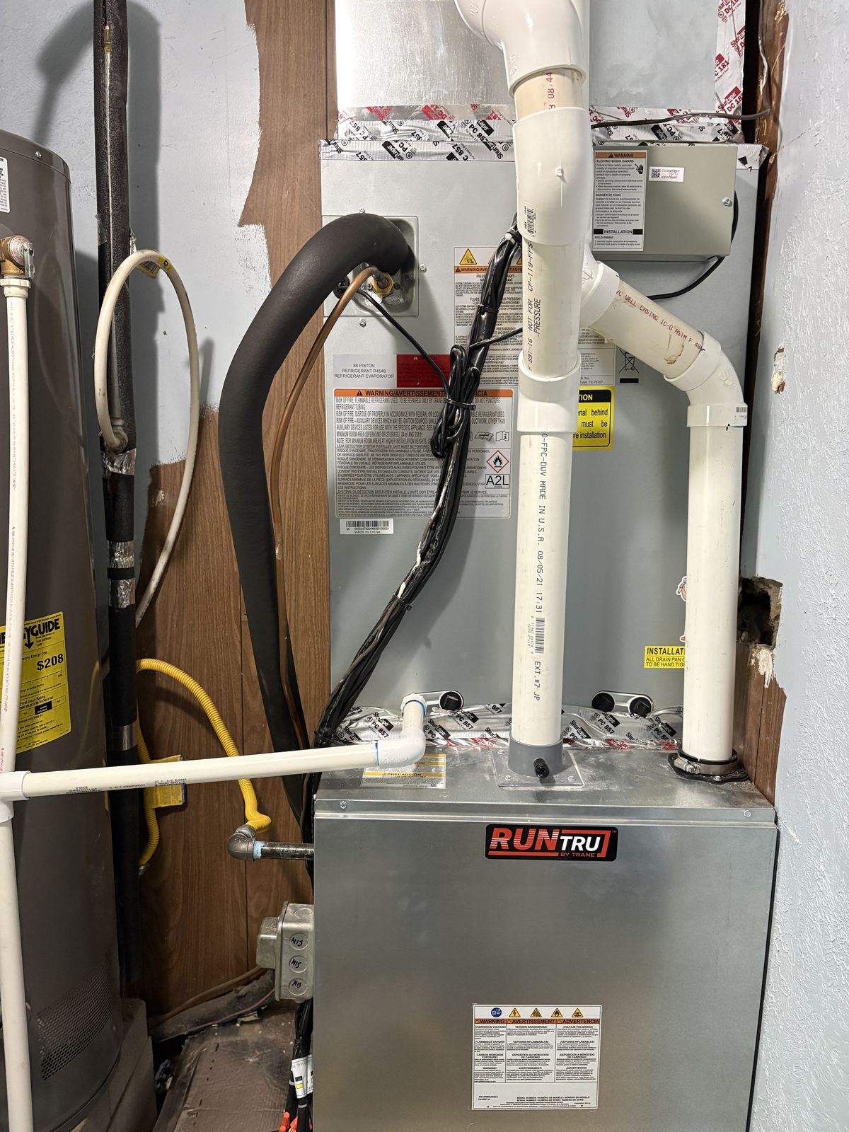 New furnace installed in a utility closet, new HVAC system and ductwork in Watonga, OK