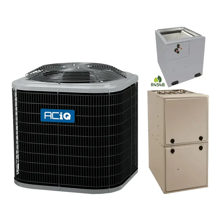 ACiQ air conditioner, furnace and matched coil (manufacturer photos)