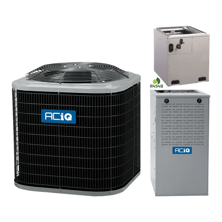 ACiQ air conditioner, furnace and matched coil (manufacturer photos)