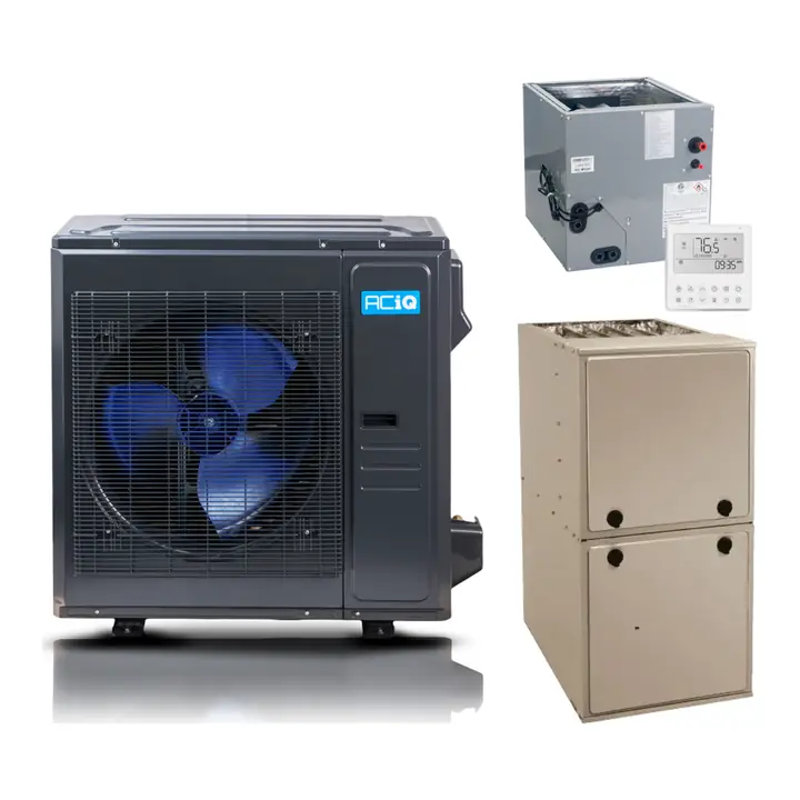 ACiQ air conditioner, furnace and matched coil (manufacturer photos)
