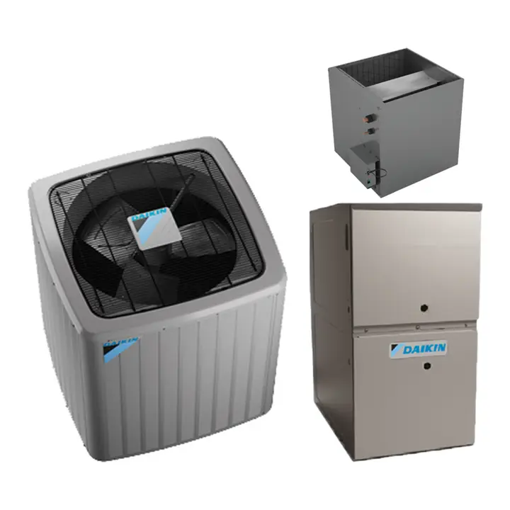 Daikin air conditioner, furnace and matched coil (manufacturer photos)