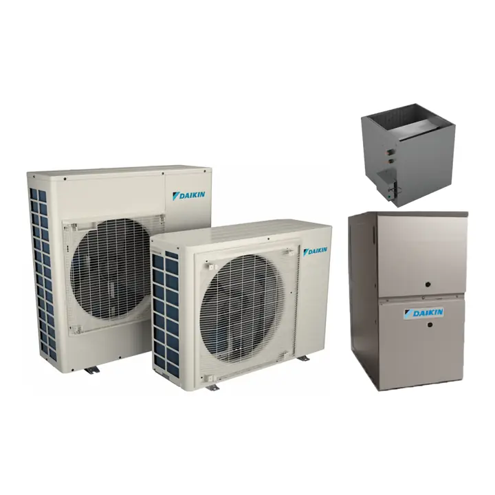 Daikin air conditioner, furnace and matched coil (manufacturer photos)