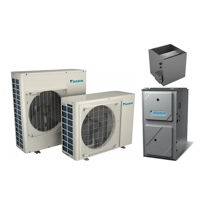 Daikin air conditioner, furnace and matched coil (manufacturer photos)