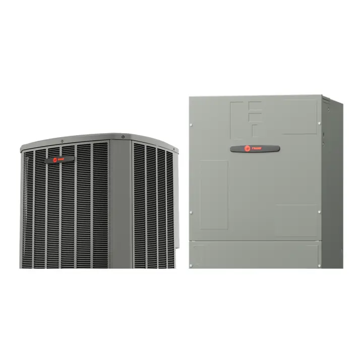 Trane XR17 heat pump with matched air handler (manufacturer photos)