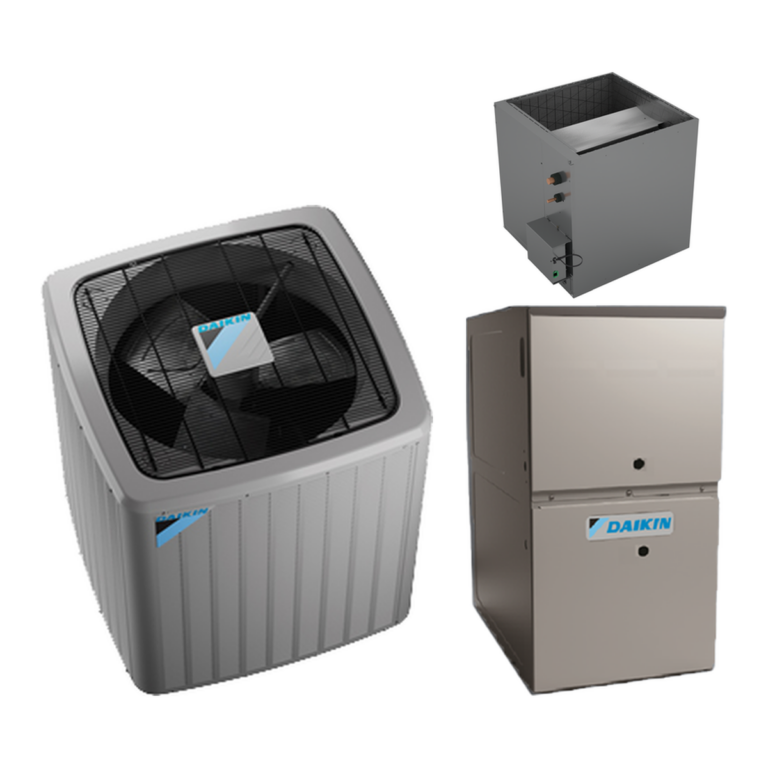 Daikin air conditioner, furnace and matched coil (manufacturer photos)