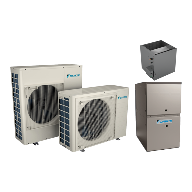 Daikin heat pump, furnace and matched coil (dual fuel) (manufacturer photos)